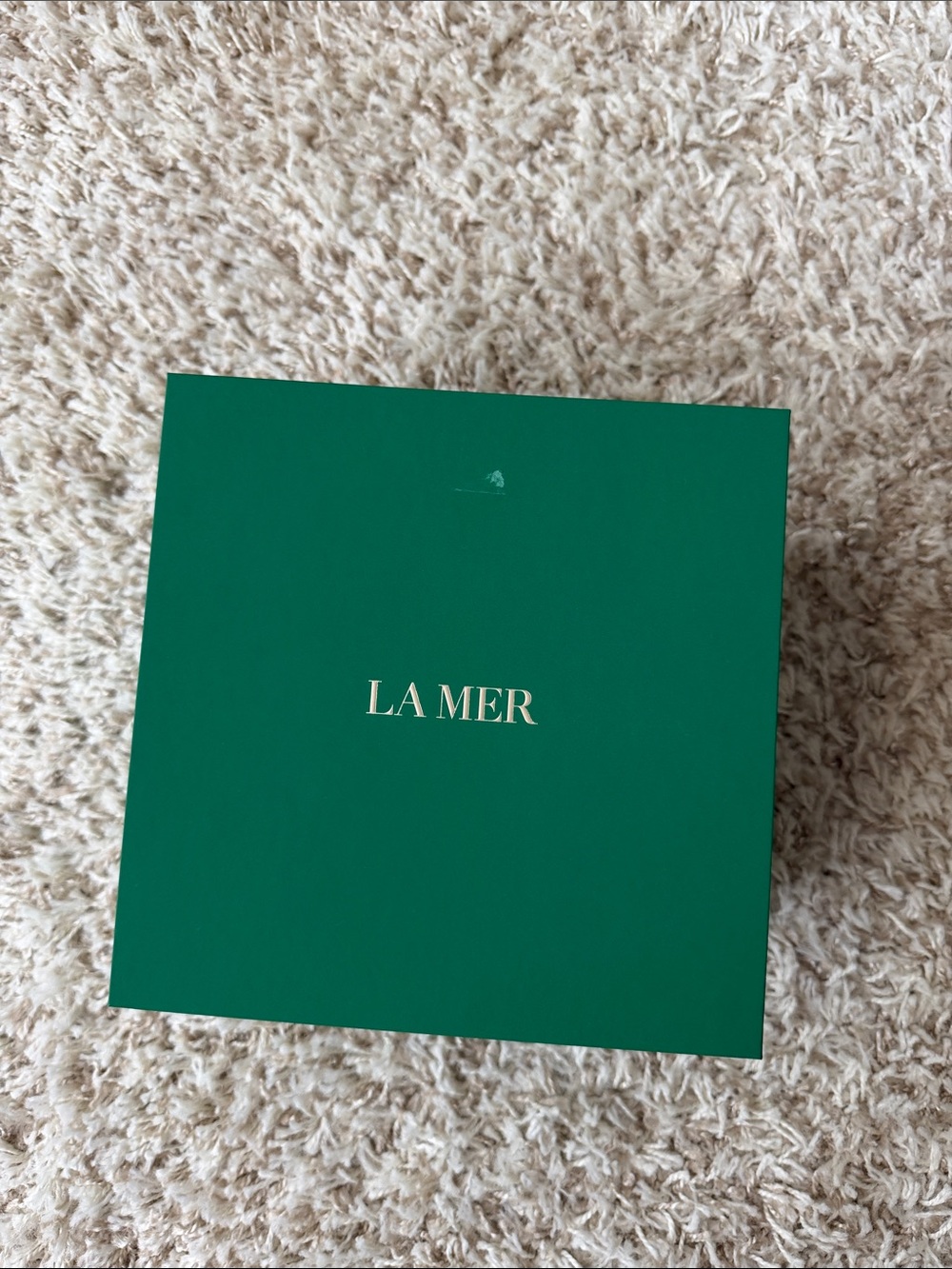 La Mer Emerald Green Box with Gold Lettering